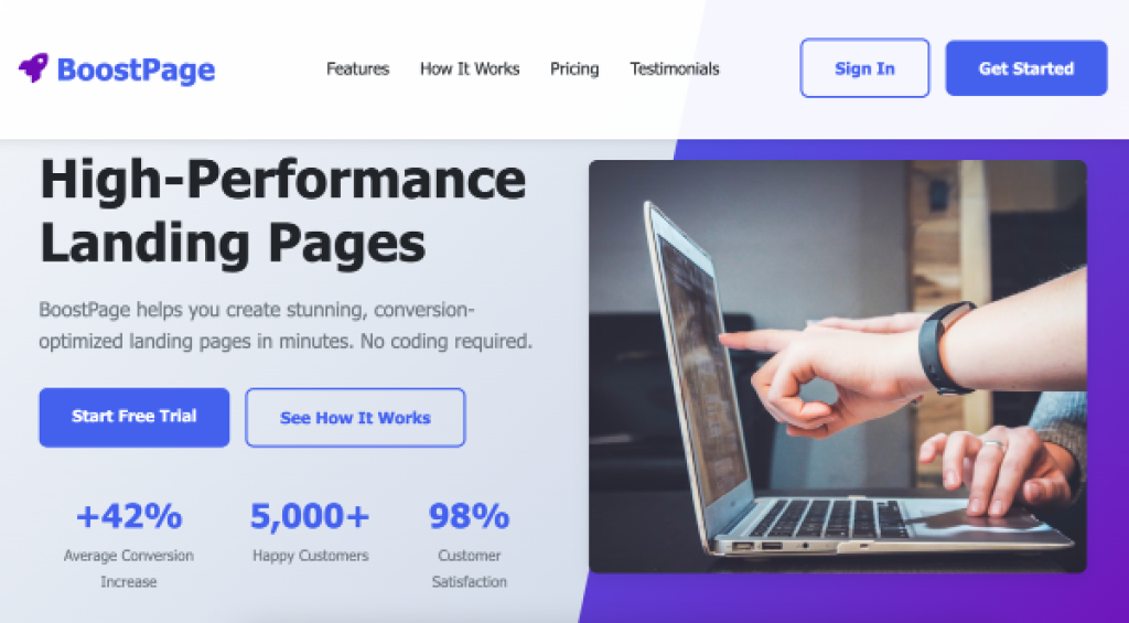 Boost Page: HTML Template for Landing Page