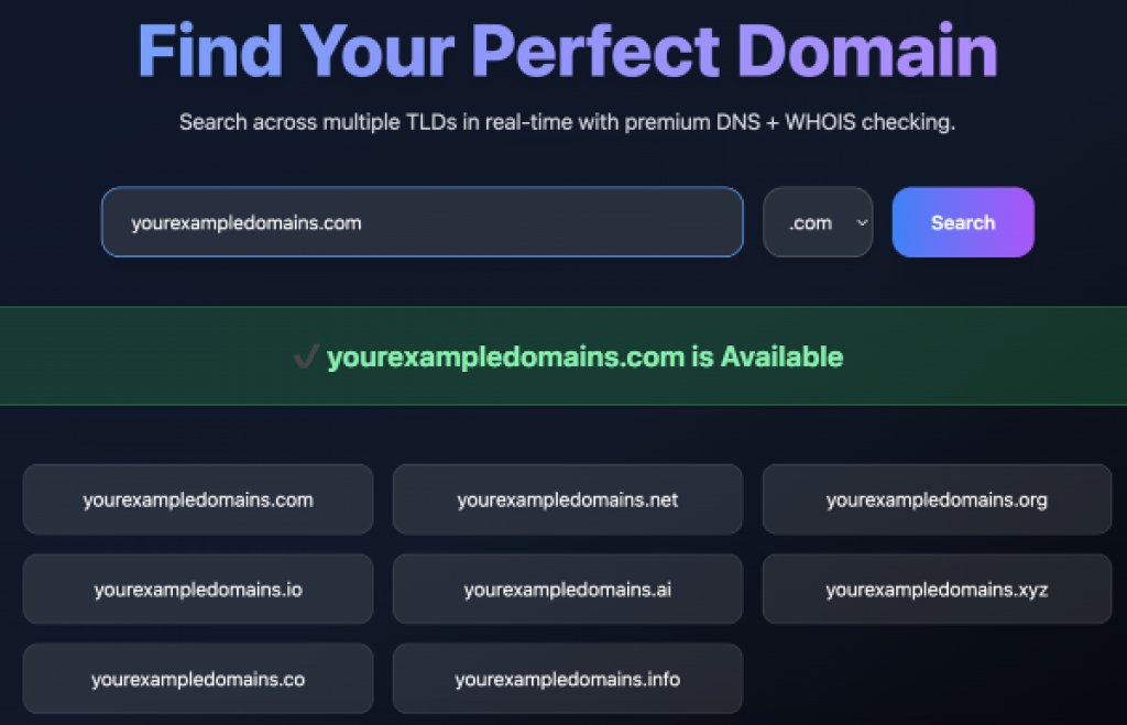 Real-Time Domain Availability Checker in PHP (AJAX + WHOIS + DNS)