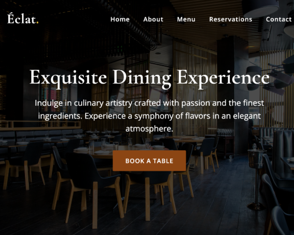 Eclat Restaurant HTML Template – Modern & Responsive Restaurant Website