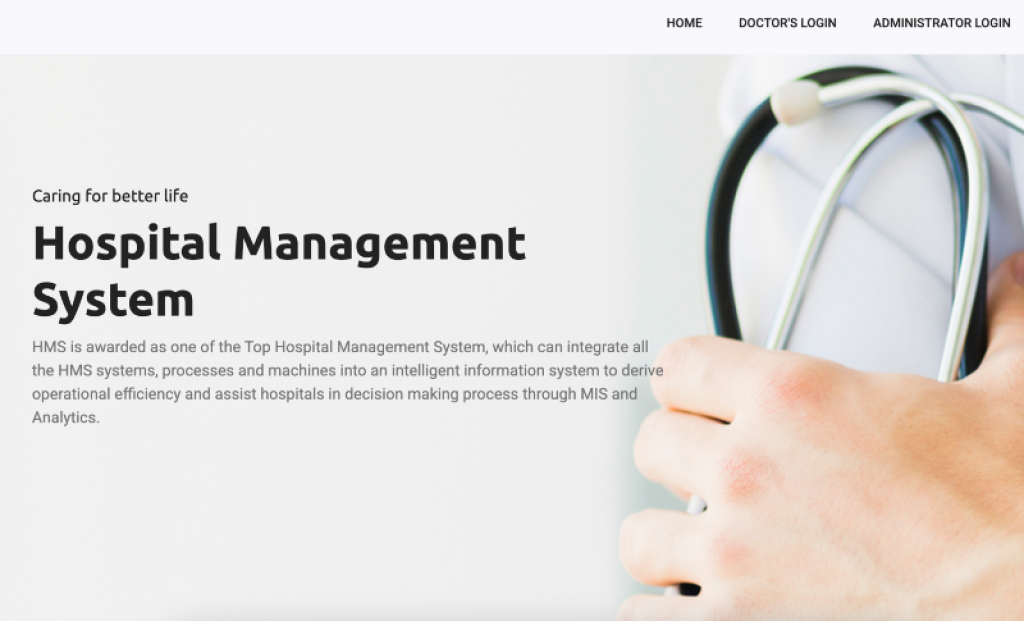 Hospital Management System in PHP Project Live Demo