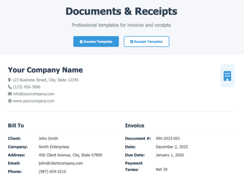 Free HTML Invoice Template | Printable, Responsive Receipt Design