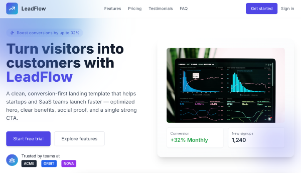 LeadFlow HTML Template: A Clean, Conversion‑Focused Design