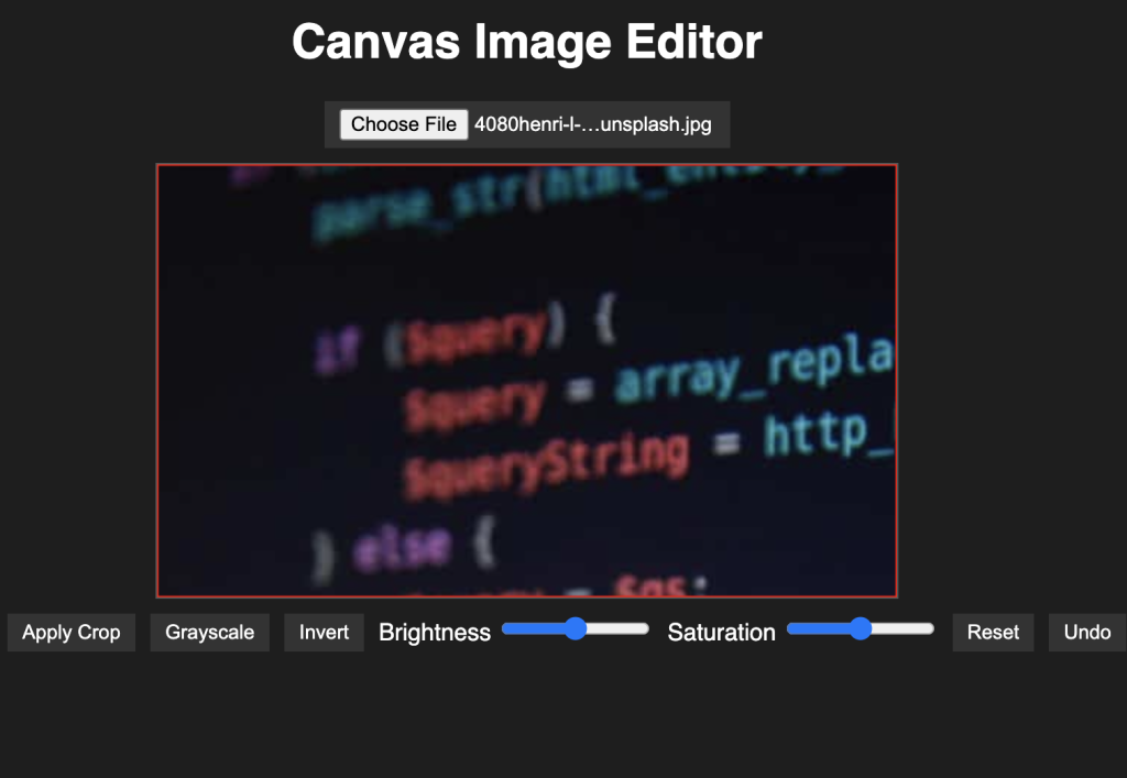 Build a Canvas Image Editor with JavaScript: Crop, Filters, Undo & Export