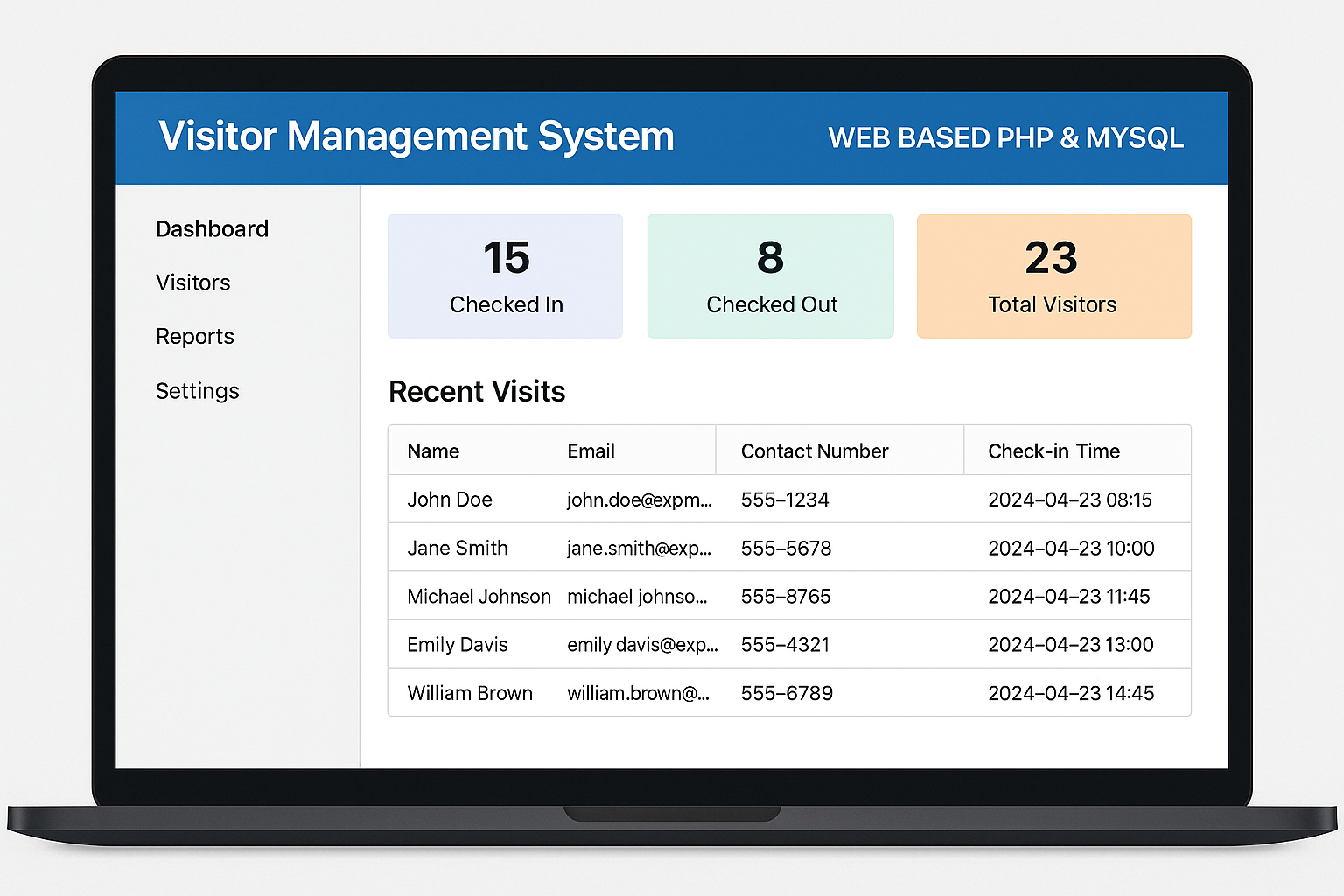 DEMO - Apartment Visitor Management System in PHP