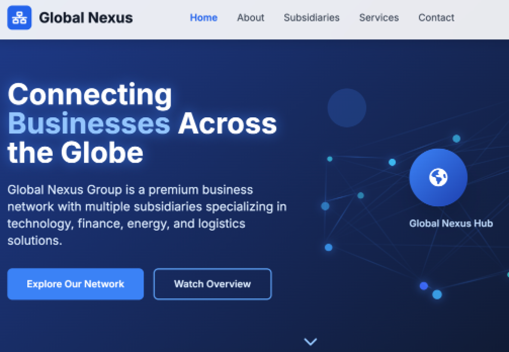 Global Nexus HTML Template – Responsive Website with Working Contact Form