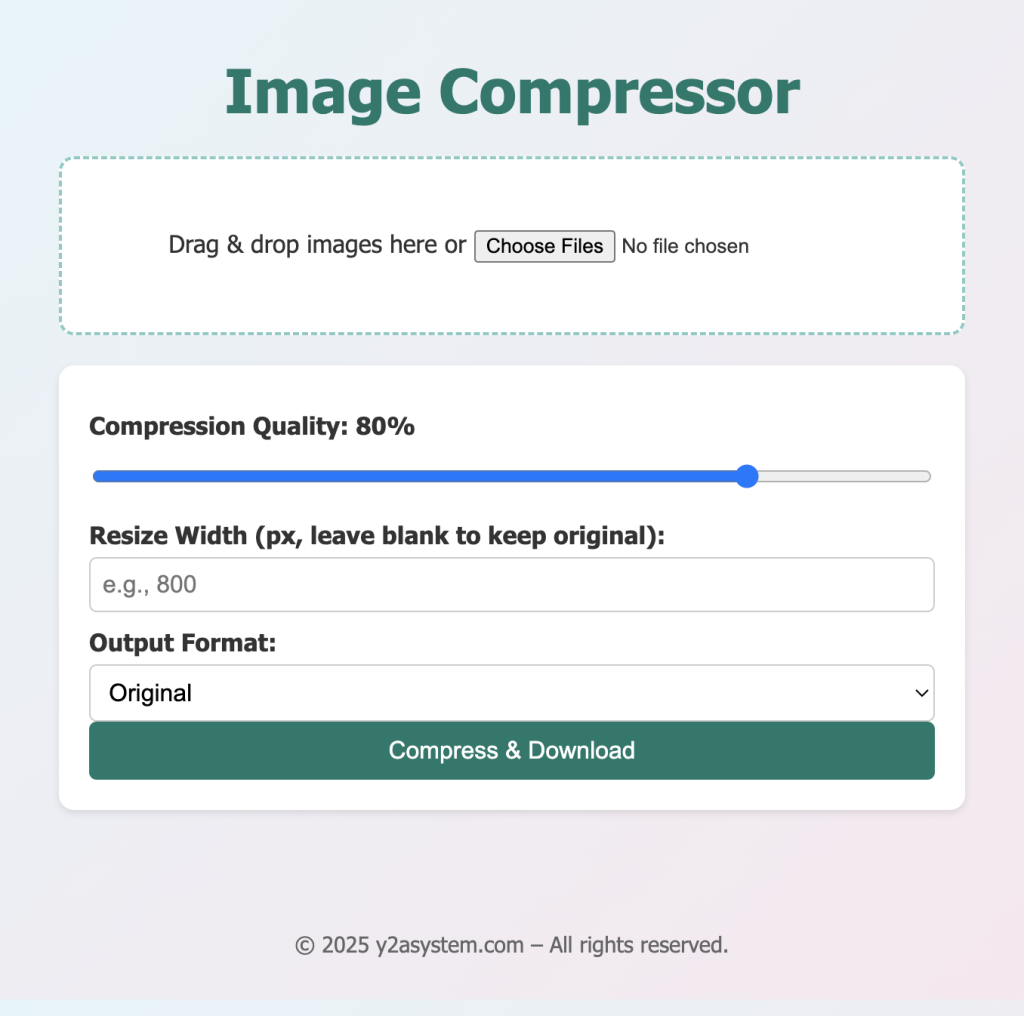 Build a Powerful Image Compressor App with HTML, CSS & JavaScript