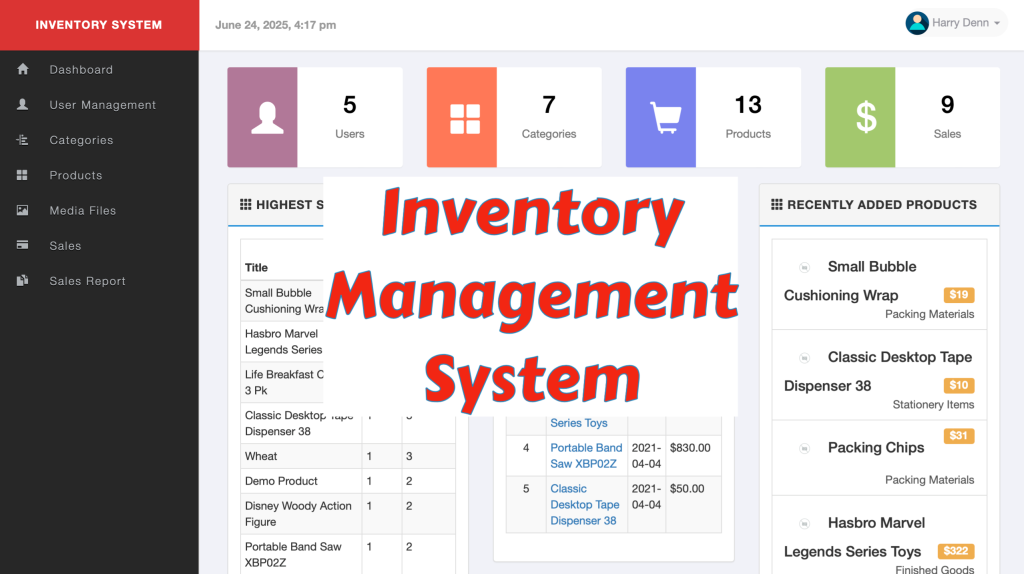 DEMO - Inventory System in PHP with free source code
