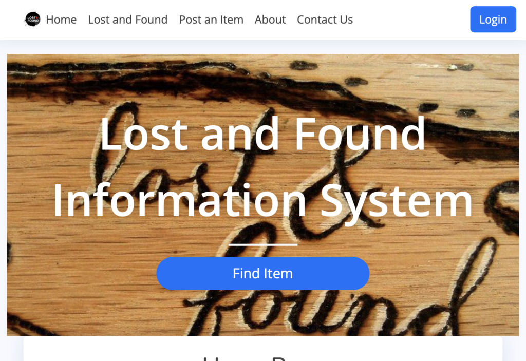 DEMO - Lost & Found Information System in PHP Free Source Code
