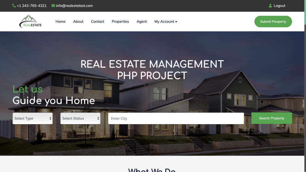 Real Estate Management System in PHP with Source Code