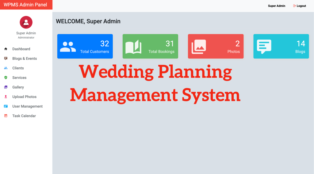 DEMO - Wedding Planning Management System in PHP with Frontend Website and Admin Panel